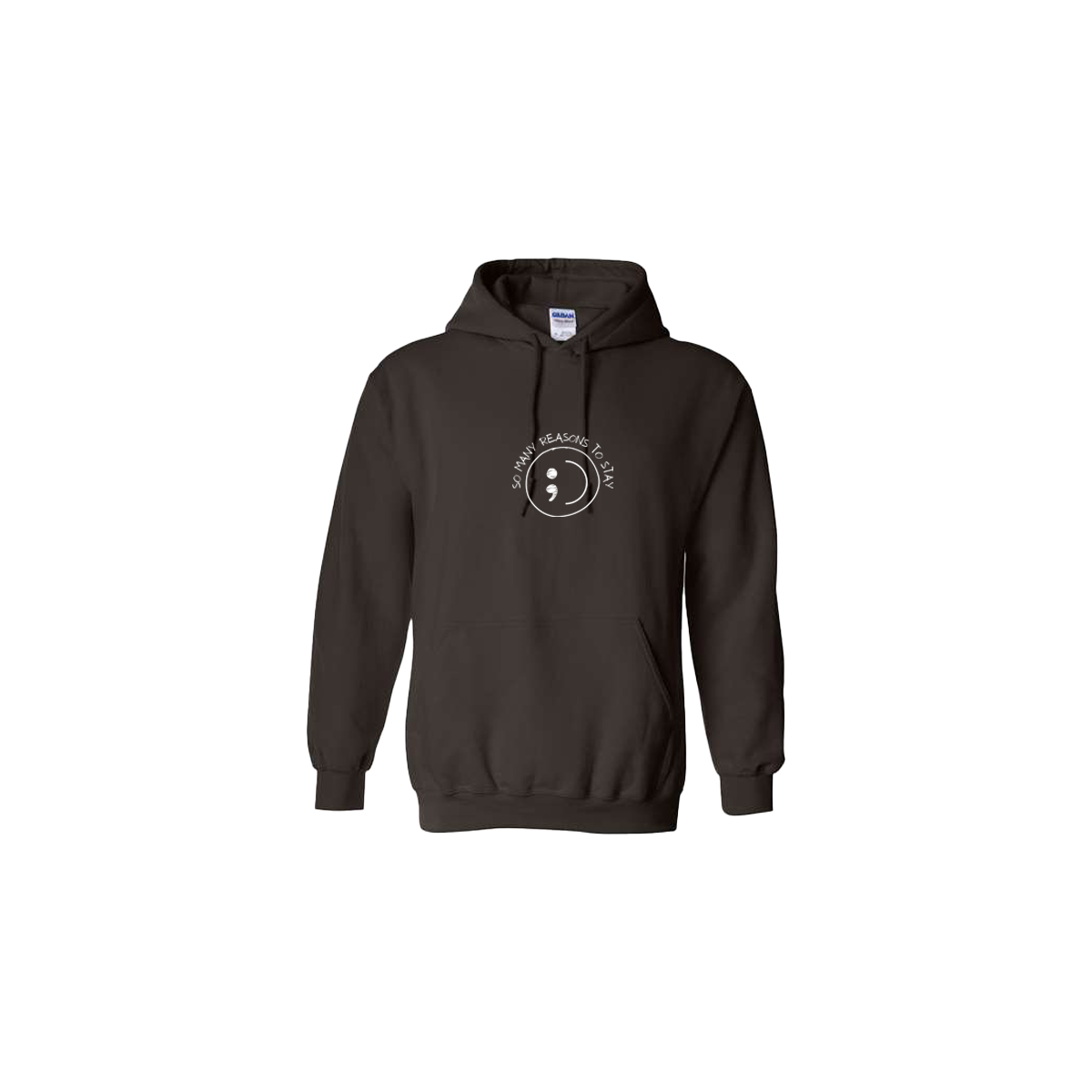 So Many Reasons to Stay Embroidered Brown Hoodie - Mental Health Awareness Clothing