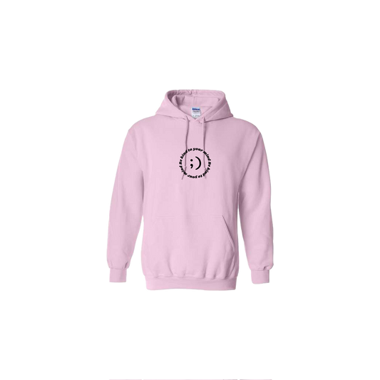 Be Kind To Your Mind Embroidered Light Pink Hoodie - Mental Health Awareness Clothing