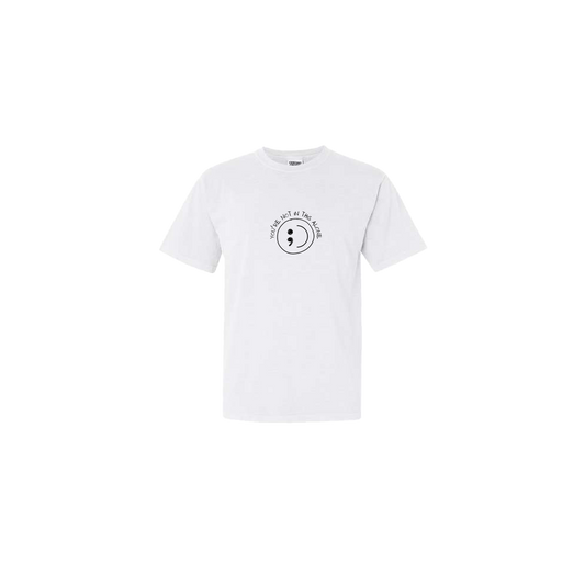 You're Not In This Alone Embroidered White Tshirt - Mental Health Awareness Clothing