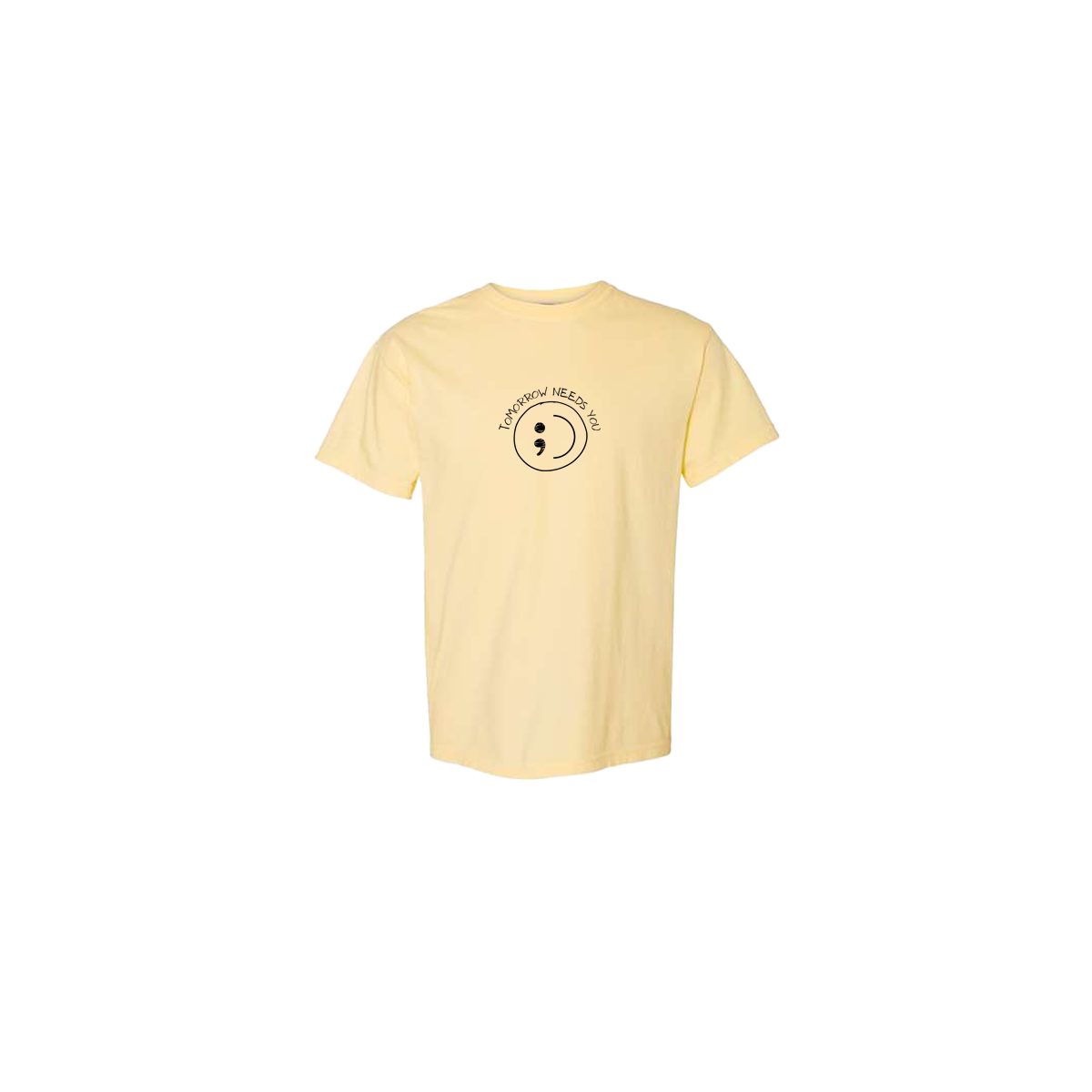 Tomorrow Needs You Embroidered Yellow Tshirt - Mental Health Awareness Clothing