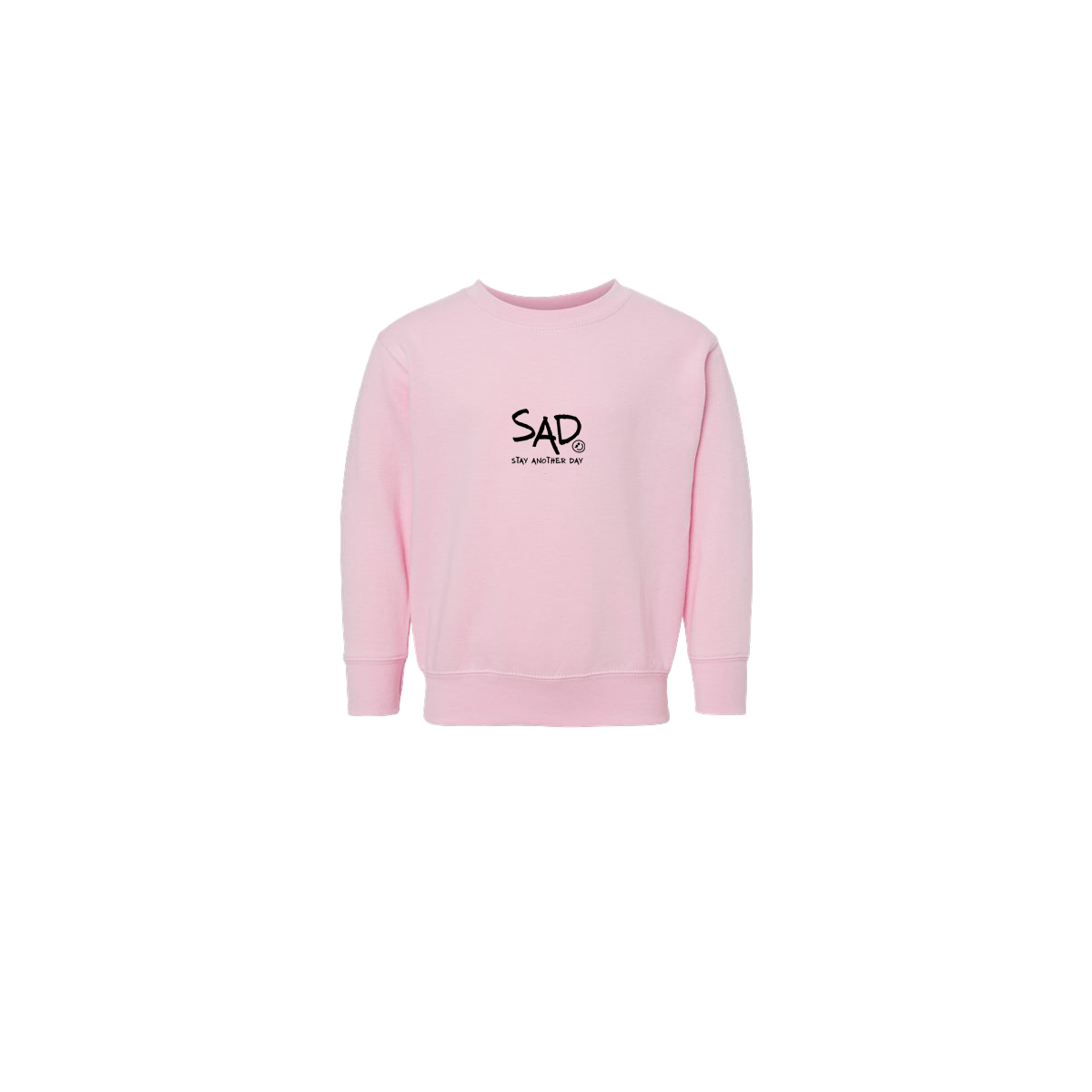 Stay Another Day Logo Screen Printed Pink Toddler Crewneck