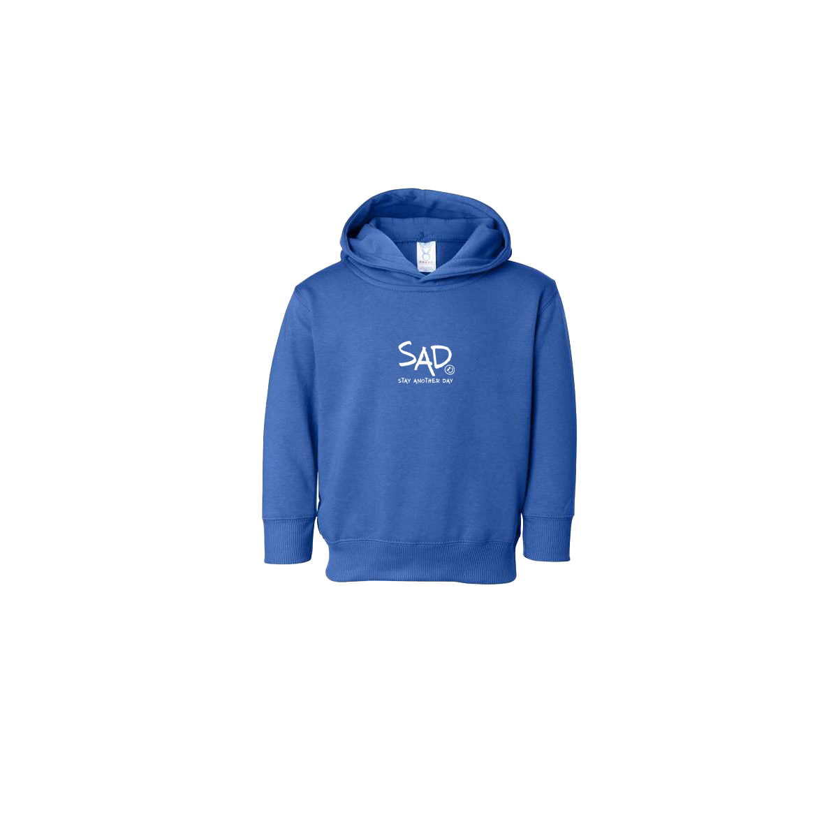 Stay Another Day Logo Screen Printed Royal Blue Toddler Hoodie
