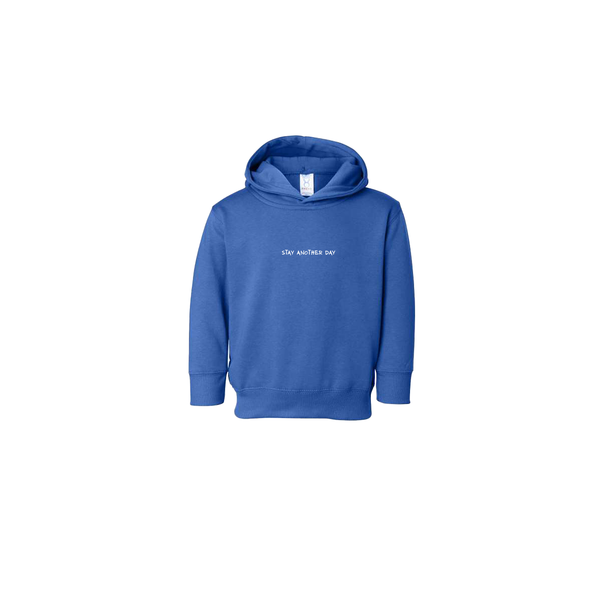 Stay Another Day Text Screen Printed Royal Blue Toddler Hoodie
