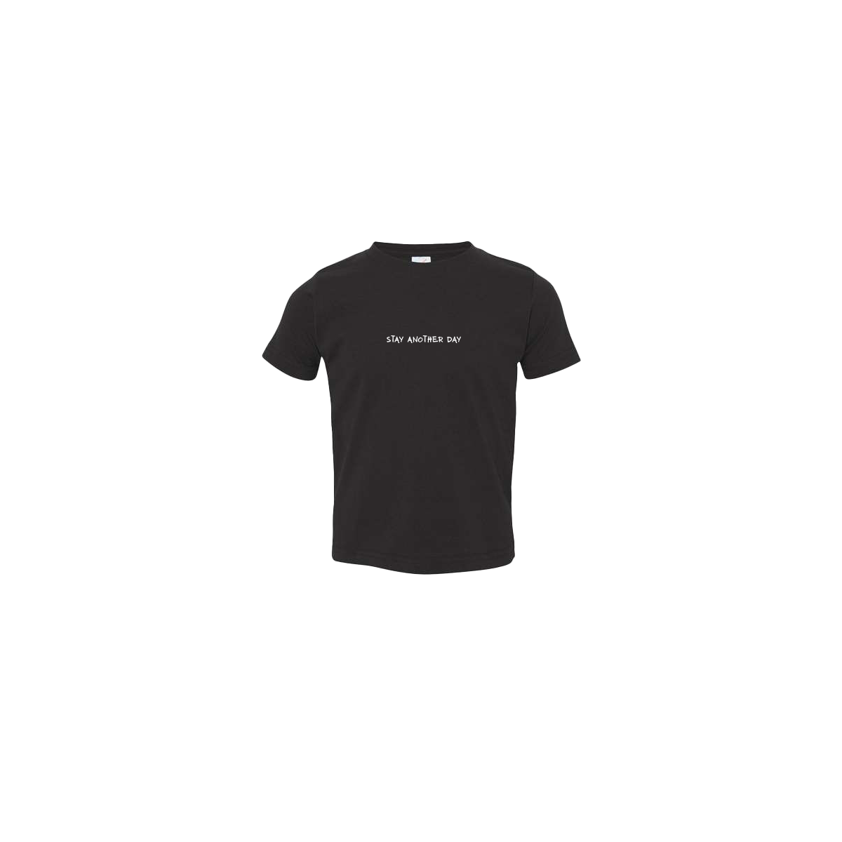 Stay Another Day Text Screen Printed Black Toddler T-Shirt
