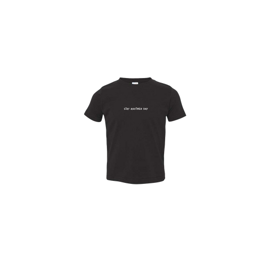 Stay Another Day Text Screen Printed Black Toddler T-Shirt