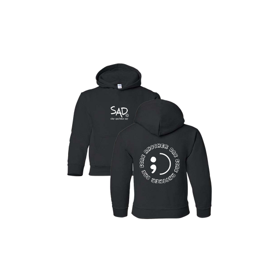 Stay Another Day Circle Screen Printed Black Youth Hoodie