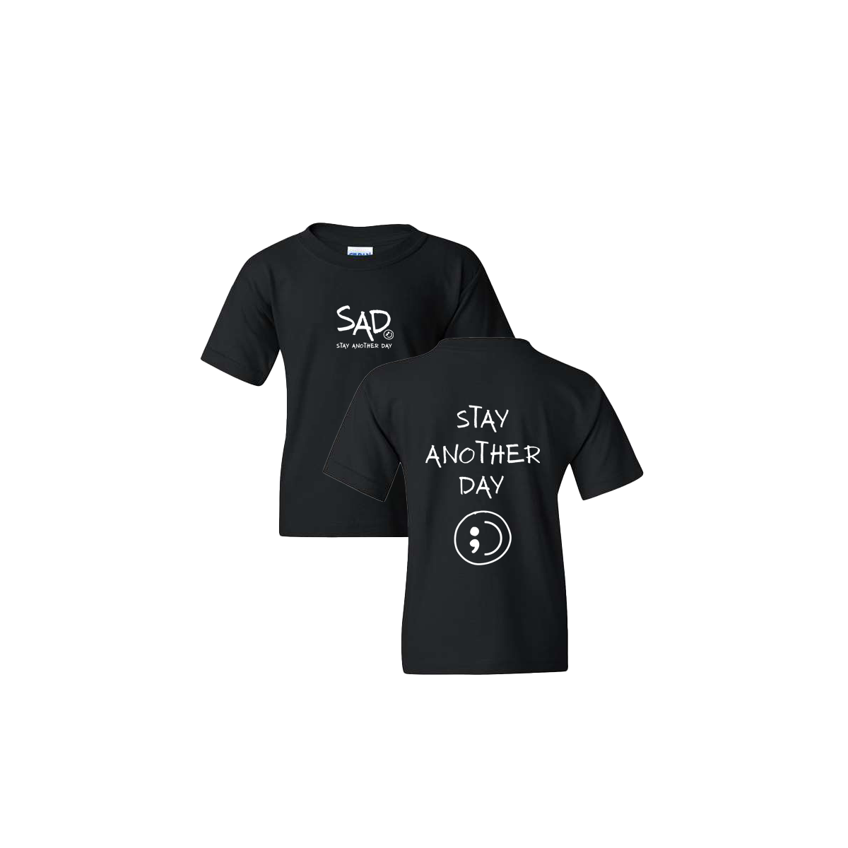 Stay Another Day Screen Printed Black Youth Tshirt