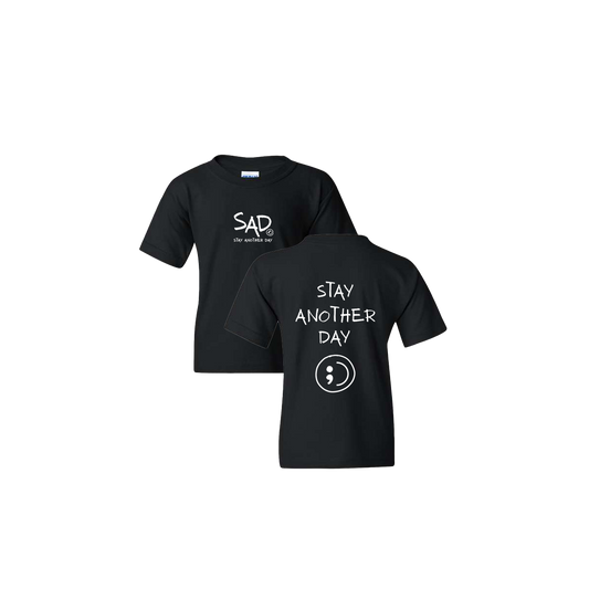 Stay Another Day Screen Printed Black Youth Tshirt