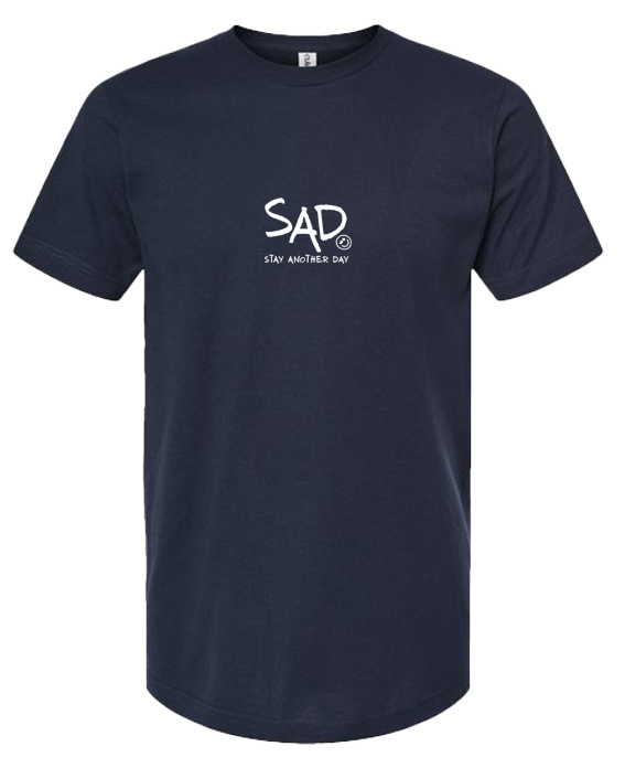 SAD Navy Screen Printed T-Shirt